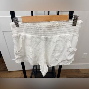PrAna - Women's White Linen Shorts